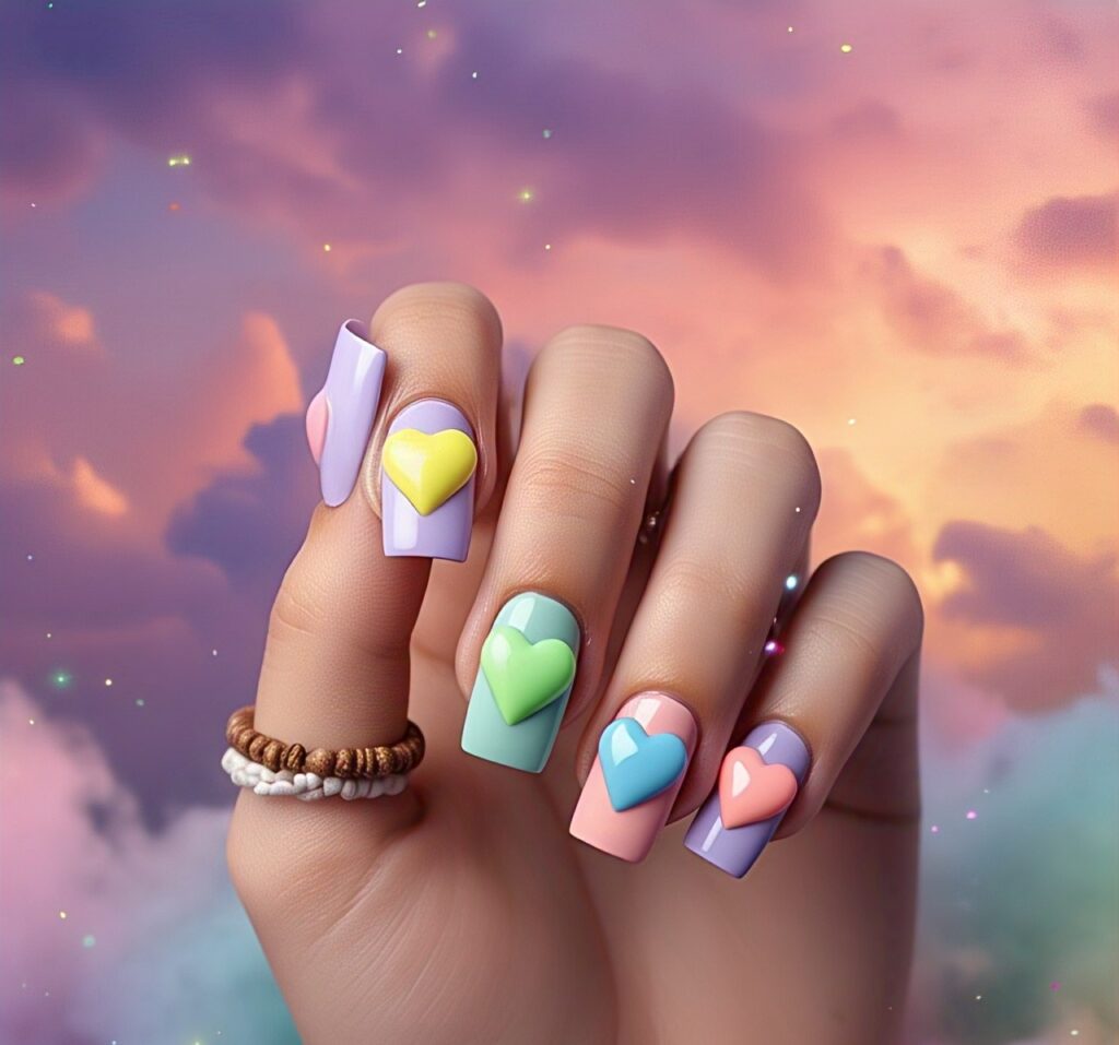 3D Art Short Acrylic Nails​