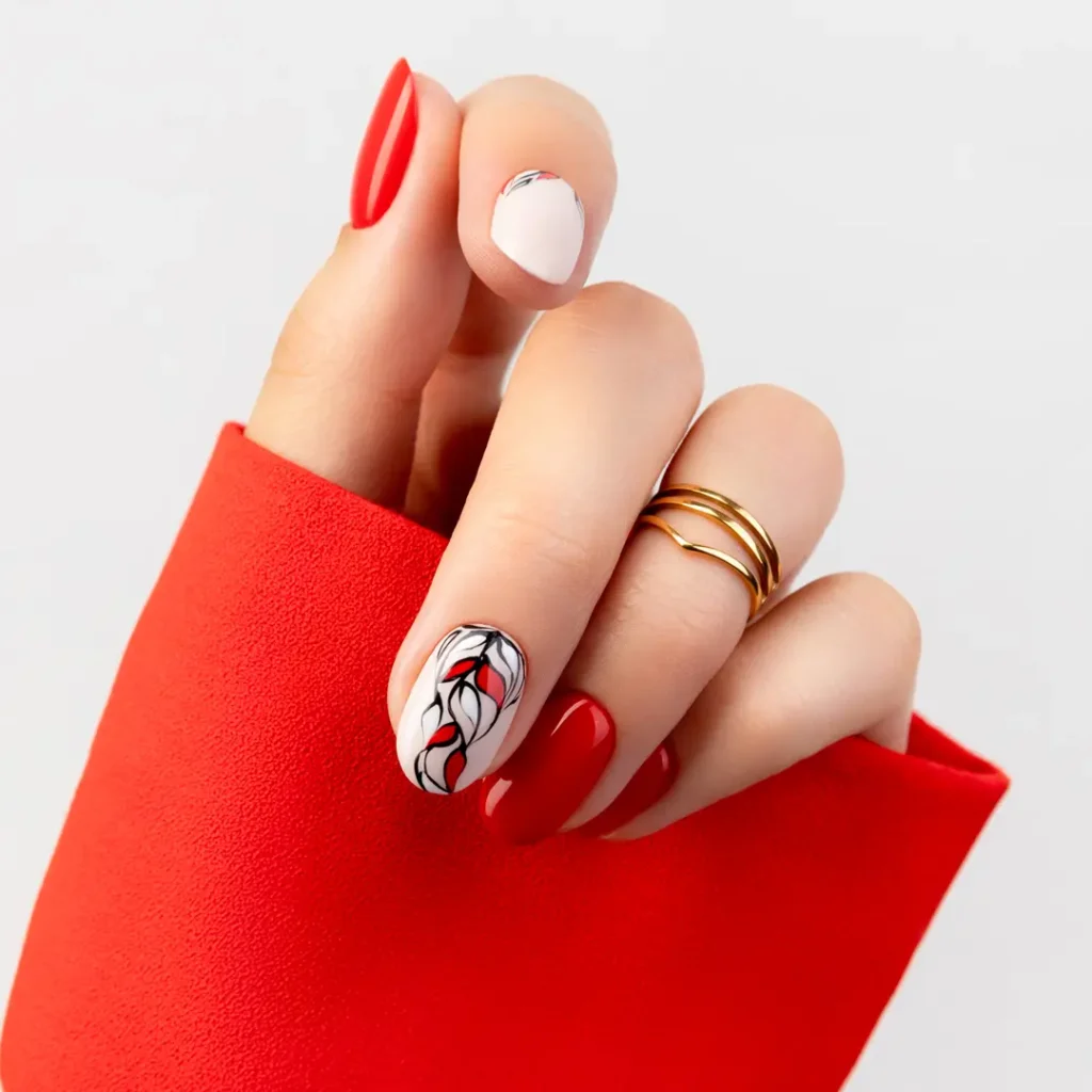 red acrylic nails