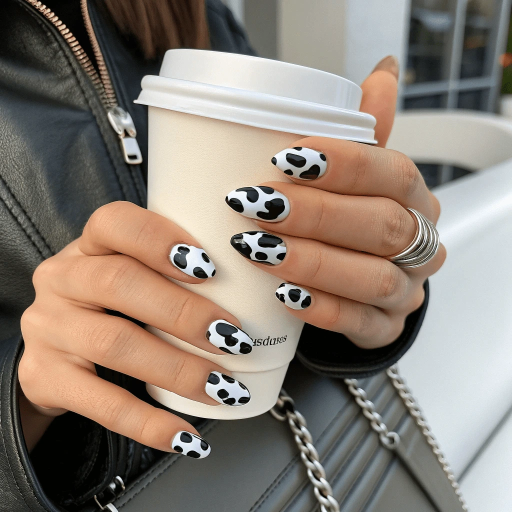 Fall in Love With Cow Print Nails – A Lookbook for 2025 cow print nails