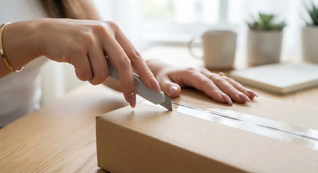 Acrylic nails featuring a clean, polished finish and a stylish professional nail design.